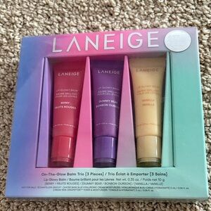 LANEIGE Lip Glowy Balm Set - Berry, Gummy Bear, Vanilla NEW
